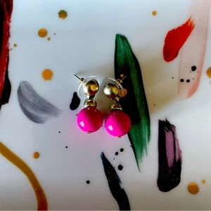 3 for $12 Ann Taylor Hot Pink and Gold Earrings.